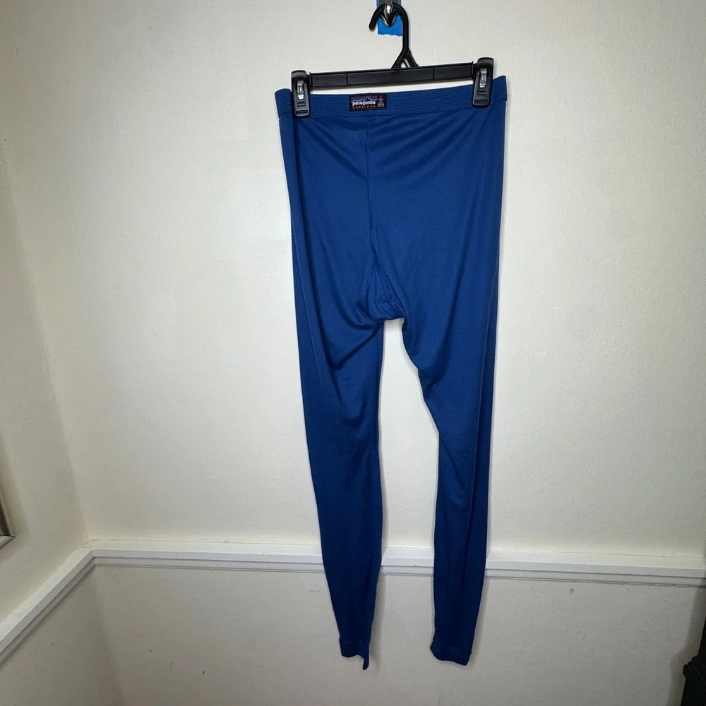 Patagonia Capilene Base Layer Men M Blue Thermal Leggings Pants Made in USA